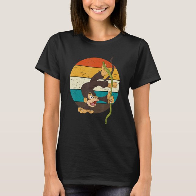 Schimpanzee AffenZoo Affe Retro Affe T-Shirt (Vorderseite)