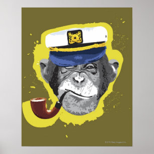 Schimpanzee Rauchpfanne Poster