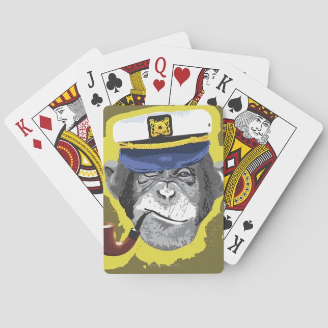 Schimpanzee Rauchpfanne Spielkarten (Rückseite)