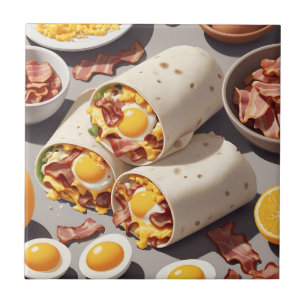 Schinken-Ei-Käse-Frühstückswrap Fliese