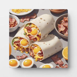 Schinken-Ei-Käse-Frühstückswrap Fotoplatte