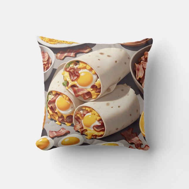 Schinken-Ei-Käse-Frühstückswrap Kissen (Vorderseite)