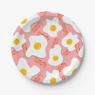 Schinken, Eier und Baconseiten Pappteller
