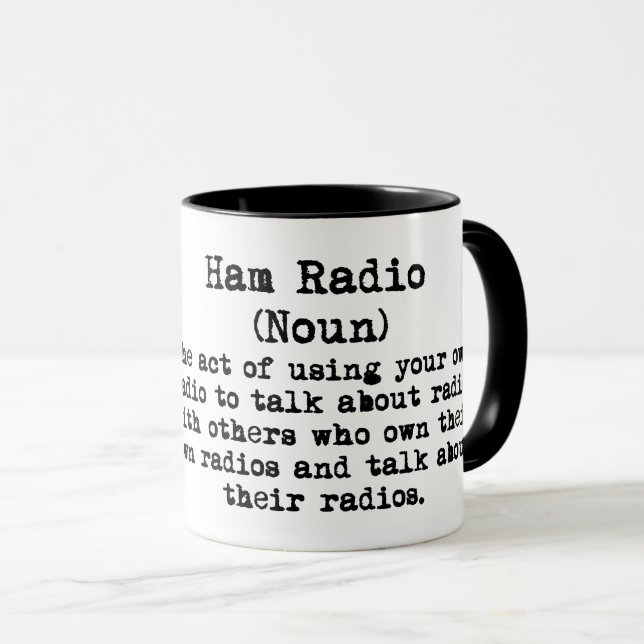 Schinken-Radio-fertigen lustige Definitions-Tasse Tasse (VorderseiteRechts)