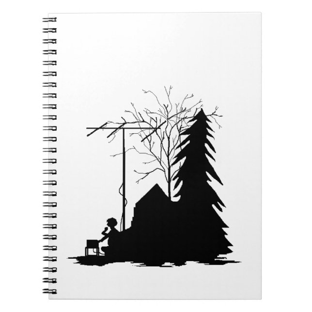 Schinken-Radiobetreiber-Silhouette-Notizbuch Notizblock (Vorderseite)