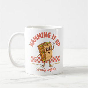 Schinken-Sandwich-Cartoon Retro-Diner-Design Kaffeetasse
