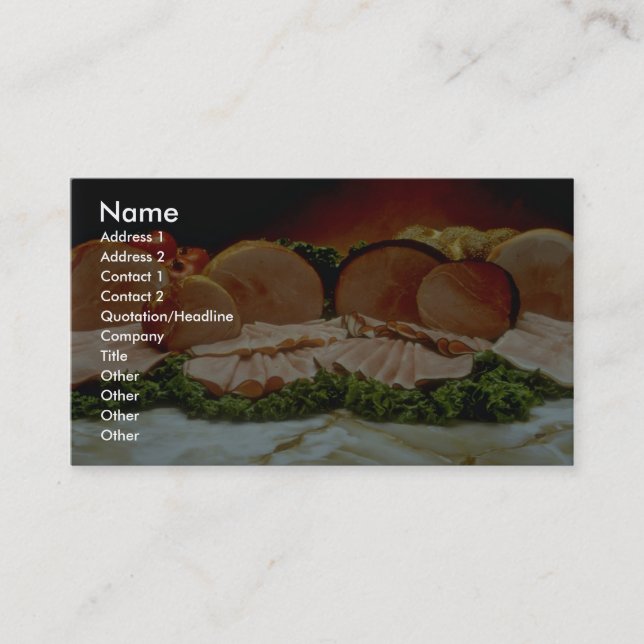 Schinken, vom Hinterteil eines Schweins oder des Visitenkarte (Vorderseite)