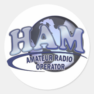 SCHINKEN-WELTlogo Amateur-Radio Runder Aufkleber