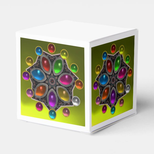 SCHINKSTAR MIT FARBEN GEMSTONES, Gelb Geschenkschachtel (Rückseite)