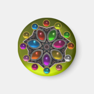 SCHINKSTAR MIT FARBEN GEMSTONES, Gelb Magnet