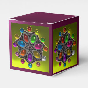 SCHINNER STAR, FARBE GEMSTONS Gelb rosa Lila Geschenkschachtel
