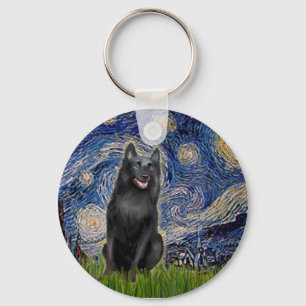 Schipperke 5 - Starry Night Schlüsselanhänger