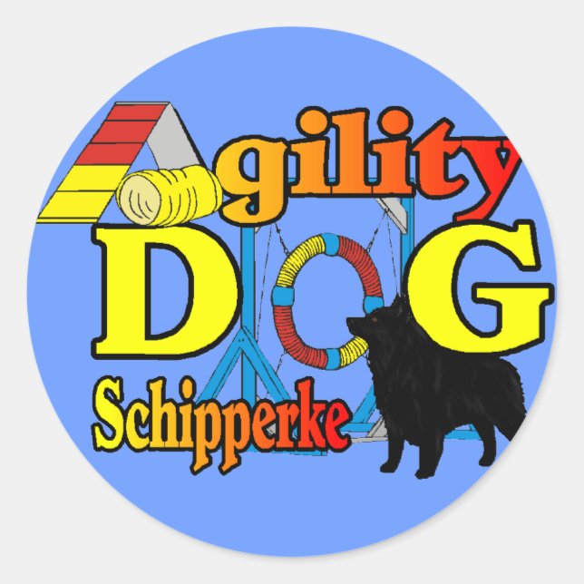 Schipperke Agility Geschenke Runder Aufkleber (Vorderseite)