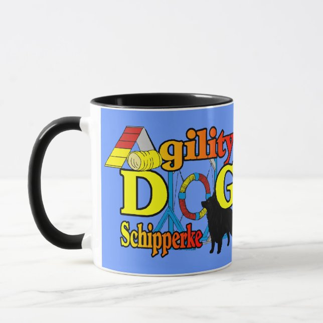 Schipperke Agility Geschenke Tasse (Links)