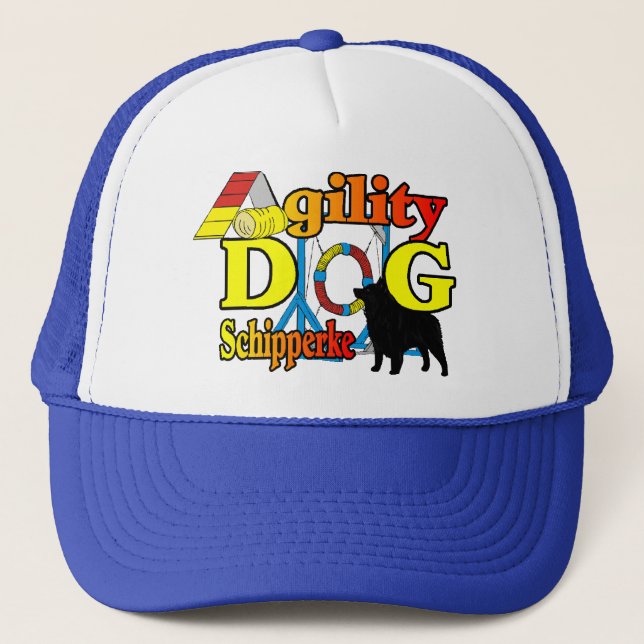 Schipperke Agility Geschenke Truckerkappe (Vorderseite)