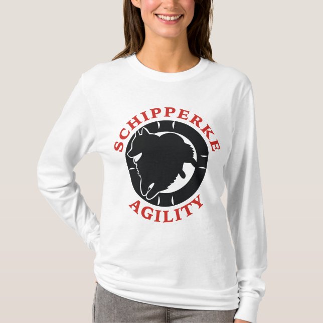 Schipperke-Agility-Liebe T-Shirt (Vorderseite)