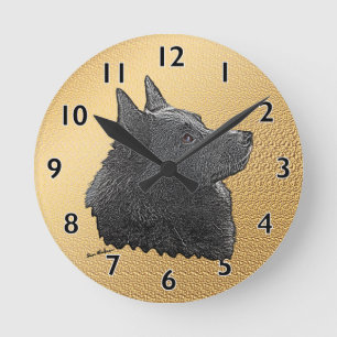 Schipperke Art Runde Wanduhr