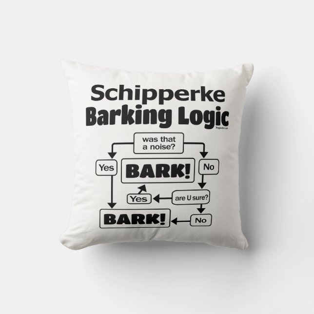Schipperke Barking Logic Kissen (Vorderseite)