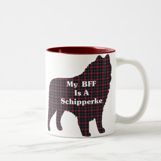 Schipperke BESTE FREUNDIN Geschenke Zweifarbige Tasse (Rechts)