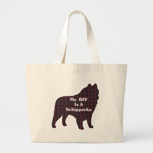 Schipperke BESTE FREUNDIN Tote Bag Jumbo Stoffbeutel (Vorne)