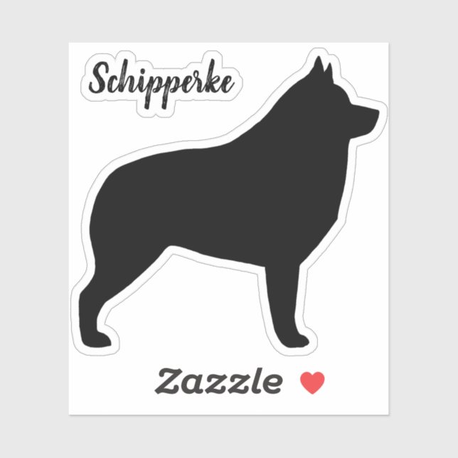 Schipperke Black Dog Silhouette Vinyl Sticker (Blatt)
