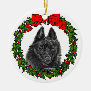 Schipperke Dog Art von Glenda S. Harlan Keramik Ornament