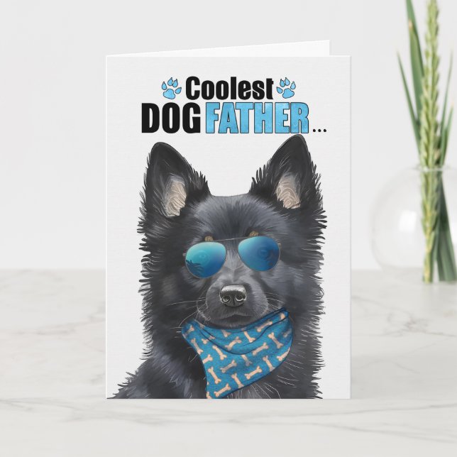 Schipperke Dog Coolster Vater Vatertag Feiertagskarte (Vorderseite)
