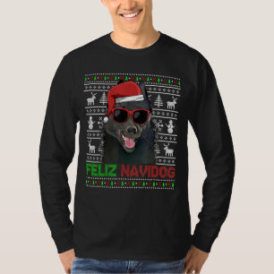 Schipperke Dog Feliz Navidog Funny Weihnachten T-Shirt