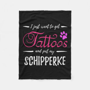 Schipperke Dog Lover Tattoo Funny Dog Mama Gift Id Fleecedecke