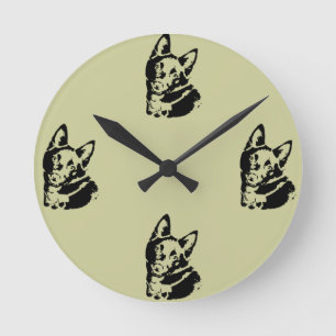 Schipperke Dog Picture Runde Wanduhr