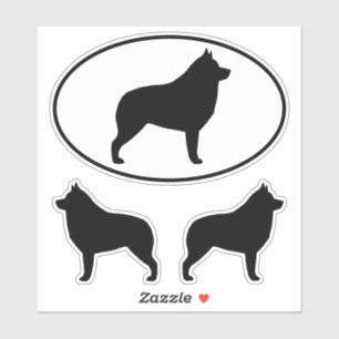 Schipperke Dog Silhouetten Vinyl Sticker Set