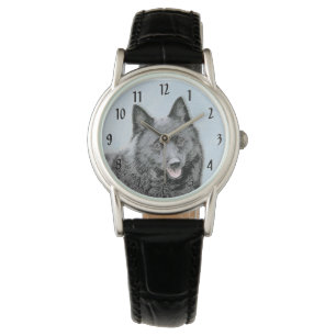 Schipperke-Gemälde - Süße originelle Hundekunst Armbanduhr