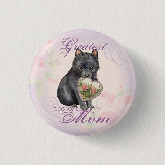 Schipperke Heart Mama Button (Vorderseite)