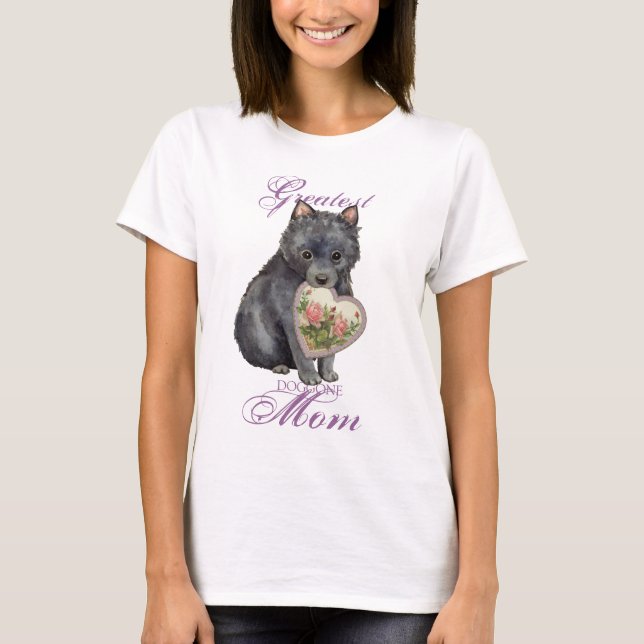 Schipperke-Herz-Mama T-Shirt (Vorderseite)