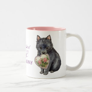 Schipperke-Herz-Mama Zweifarbige Tasse
