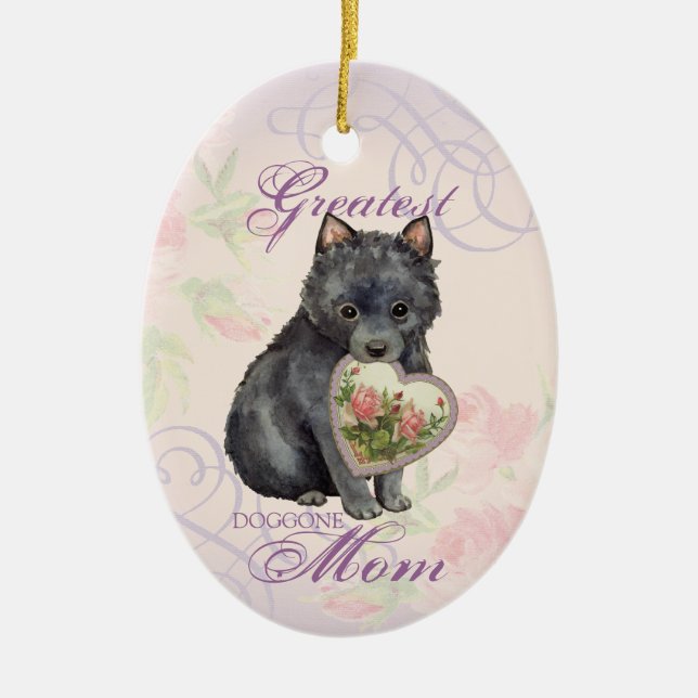 Schipperke Herzlich Mama Keramik Ornament (Vorne)