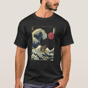 Schipperke Japanisch Kanagawa Wave Surf Dog T-Shirt