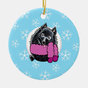 Schipperke ließ es schneien keramikornament