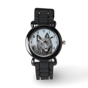 Schipperke Malerei - Niedliche Original Dog Art Armbanduhr