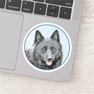 Schipperke Malerei - Niedliche Original Dog Art Aufkleber