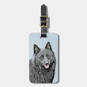 Schipperke Malerei - Niedliche Original Dog Art Gepäckanhänger