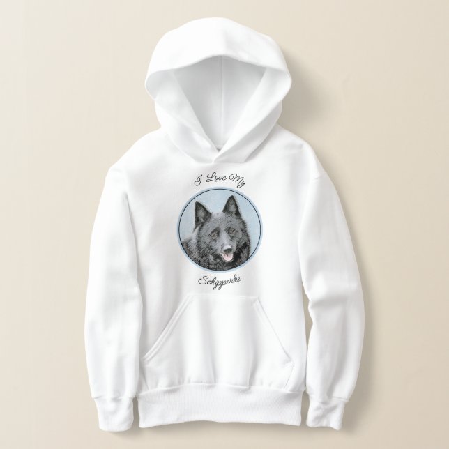 Schipperke Malerei - Niedliche Original Dog Art Hoodie (Ablage )