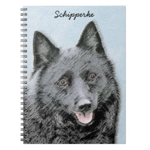 Schipperke Malerei - Niedliche Original Dog Art Notizblock