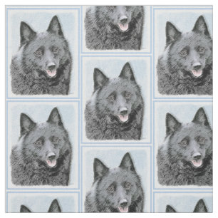 Schipperke Malerei - Niedliche Original Dog Art Stoff