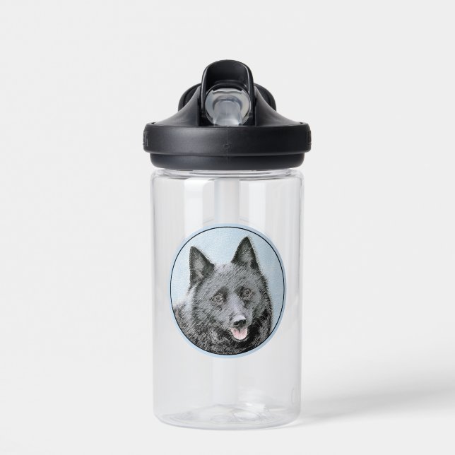 Schipperke Malerei - Niedliche Original Dog Art Trinkflasche (Vorne)
