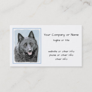 Schipperke Malerei - Niedliche Original Dog Art Visitenkarte