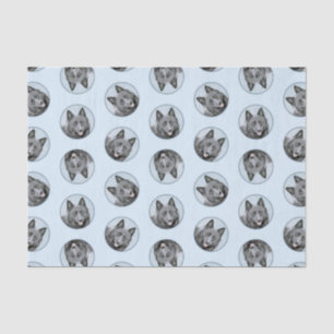 Schipperke Malerei Schwarzer Niedlicher Hund Kunst Seidenpapier