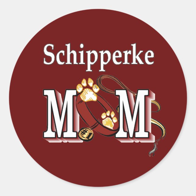Schipperke MAMA Geschenke Runder Aufkleber (Vorderseite)