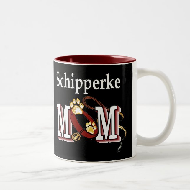 Schipperke MAMA Geschenke Zweifarbige Tasse (Rechts)