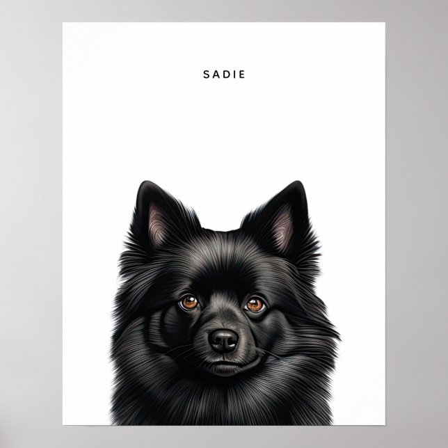 Schipperke Personalisiert Print Poster (Vorne)